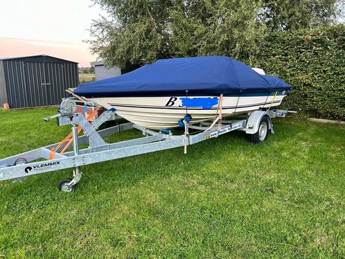 Grow 165 buitenboordboot van 90 pk, Watersport en Boten, Speedboten, Zo goed als nieuw, 3 tot 6 meter, Benzine, 70 tot 120 pk