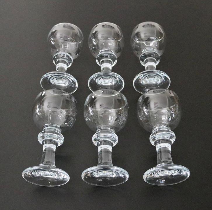 6 HOLMEGAARD voetglazen - Per Lutken Design Denemarken, Collections, Verres & Petits Verres, Comme neuf, Enlèvement ou Envoi