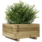Plantenbak vierkant 50x50x26,5 cm geïmpregneerd grenenhout, Minder dan 30 cm, Verzenden, Minder dan 60 cm, Vierkant