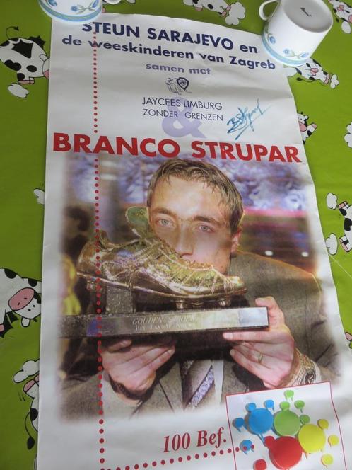 poster Branco Strupar - getekend -  jaren 90 - KRC Genk, Verzamelen, Posters, Gebruikt, Sport, Rechthoekig Staand, Ophalen of Verzenden