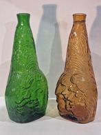 Empoli Genie glazen karaf , 3 gezichten , made in Italy, Antiquités & Art, Antiquités | Verre & Cristal, Enlèvement ou Envoi