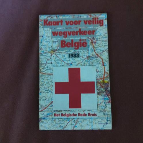 Landkaart België voor veilig wegverkeer 1983., Boeken, Atlassen en Landkaarten, Gelezen, Landkaart, België, Ophalen of Verzenden