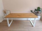 eettafel met blad in visgraatpatroon (6/8 personen), Huis en Inrichting, Tafels | Eettafels, Ophalen, 200 cm of meer, 50 tot 100 cm