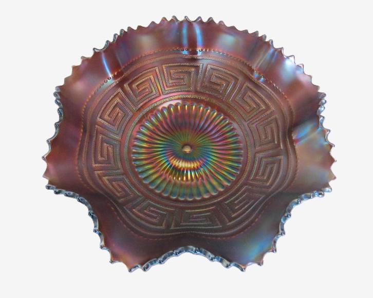 Vintage iriserend carnival glass schaal, Antiek en Kunst, Antiek | Glaswerk en Kristal, Ophalen