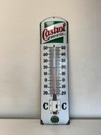 Castrol oude emaille reclame thermometer, Verzamelen, Ophalen of Verzenden, Gebruikt, Reclamebord