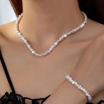 SALE: Sieradenset van zoetwaterpareltjes, Handtassen en Accessoires, Kettingen, Overige materialen, Verstelbaar, Verzenden, Wit