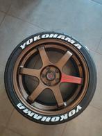 Rays volk racing te37 wheels met semi slick banden 18", Auto-onderdelen, Ophalen, 18 inch, Banden en Velgen, Nieuw