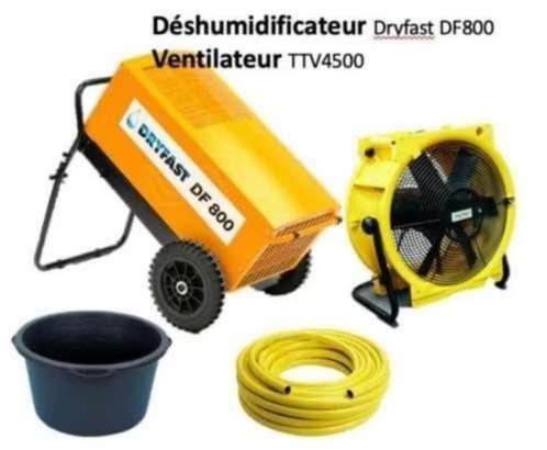 Déshumidificateur DF800 performant + ventilateur à louer, Bricolage & Construction, Ventilation & Extraction, Comme neuf, Extracteur