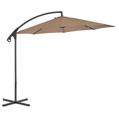 Zweefparasol met stalen paal 300 cm taupe gratis bezorgd, Jardin & Terrasse, Accessoires mobilier de jardin, Neuf, Enlèvement ou Envoi