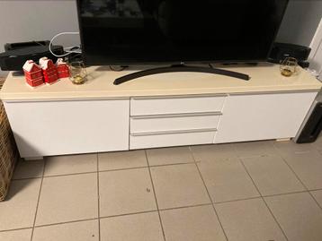 Ikea Besta Burs tv meubel 180 x 41 x 49 wit, Huis en Inrichting, Kasten |Televisiemeubels, Ophalen, Kunststof, Gebruikt, 150 tot 200 cm