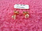 Boucles d'oreilles "Or 18 carats avec Zircon"., Puces ou Clous, Or, Comme neuf, Or