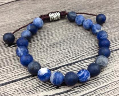 Sodaliet armband verstelbaar, Bijoux, Sacs & Beauté, Bracelets, Neuf, Enlèvement ou Envoi