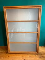 Hout, melkglas,glazen legboorden, spiegelwand achteraan, Ophalen, 100 tot 150 cm, 100 tot 150 cm, Glas