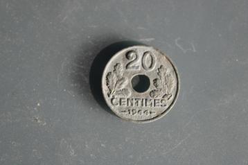 zeldzamere munt 20 Centimes Etat France 1944 beschikbaar voor biedingen