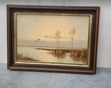 mooi olie schilderij op doek van Gien v.d. Velde beschikbaar voor biedingen