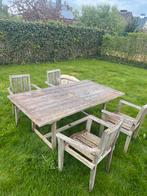 Teak tuintafel met stoelen, Tuin en Terras, Hout, Ophalen