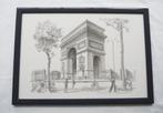 Potloodtekening van de Arc de Triomphe in Parijs – F. Dhoste, Huis en Inrichting, Tekening, Ophalen of Verzenden, Zo goed als nieuw