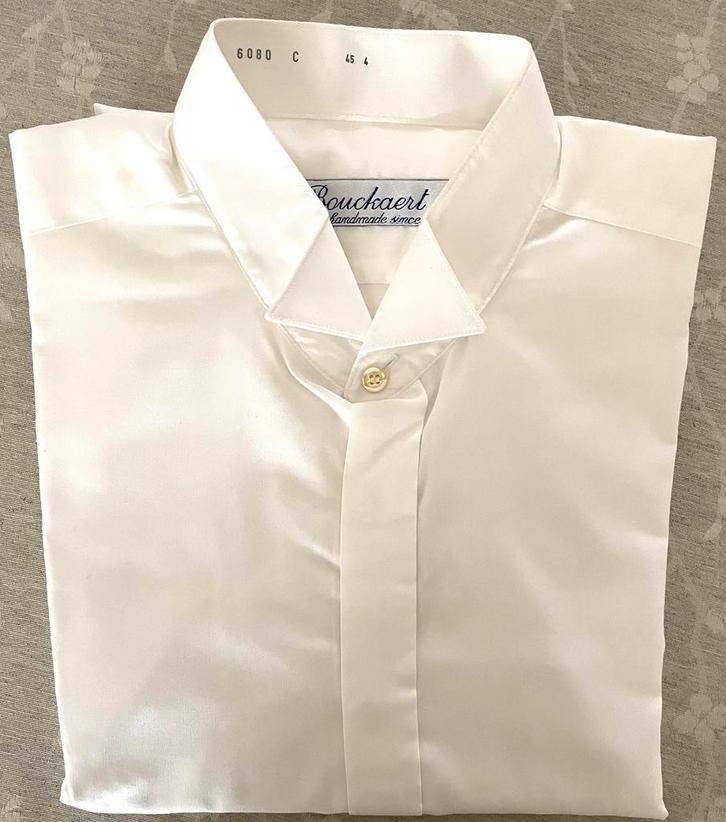Smokinghemd -Bouckaert deluxe handgemaakt, Kleding | Heren, Trouwkleding en Trouwaccessoires, Zo goed als nieuw, Accessoires, Wit, Ivoor of Crème