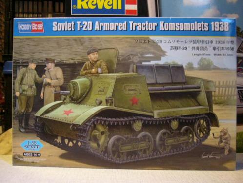 HOBBY BOSS 83847 soviet T-20 armored tractor 1938 éch. 1/35, Hobby en Vrije tijd, Modelbouw | Auto's en Voertuigen, Nieuw, Tank