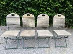 Terrastafel met 4 stoelen, Ophalen, Gebruikt, Metaal, Inklapbaar