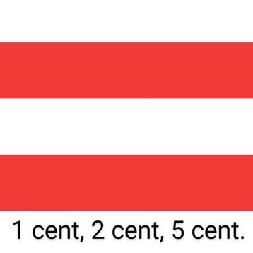 Pièces 1 cent, 2 cent et 5 cent de 2002 à 2024 d'Autriche.