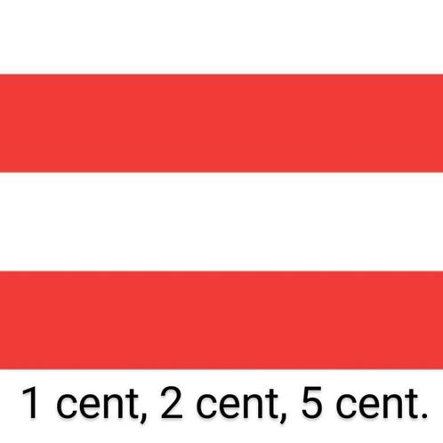 Pièces 1 cent, 2 cent et 5 cent de 2002 à 2024 d'Autriche., Postzegels en Munten, Munten | Europa | Euromunten, Losse munt, Overige waardes