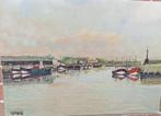 peinture ancienne Locquet C port de Nieuport, Enlèvement ou Envoi