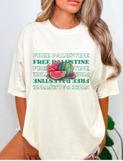 T-shirt Free Palestine verschillende kleuren - NIEUW - DOEL, Kleding | Dames, Blouses en Tunieken, Nieuw, Verzenden