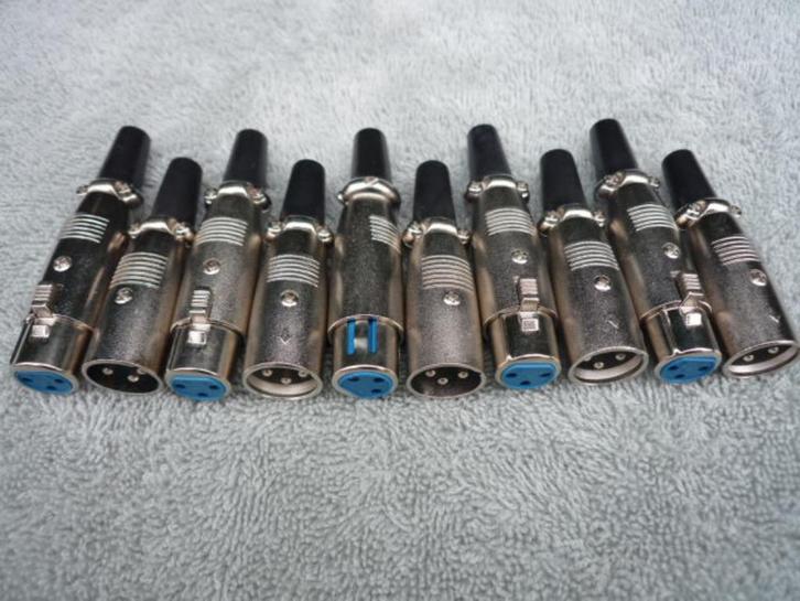 Set van 10 XLR 3-polige M/F PRO-kwaliteitsconnectoren, Muziek en Instrumenten, Kabels en Stekkers, Nieuw, Apparatuur, Ophalen of Verzenden