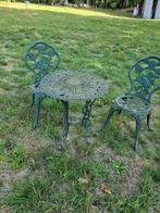 antiek smeedijzeren tuinset, Tuin en Terras, Overige materialen, Gebruikt, Bijzettafel, Tuinset