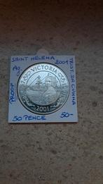 Sint helena 50 pence 2001 AG PROOF, Timbres & Monnaies, Monnaies | Océanie, Enlèvement ou Envoi