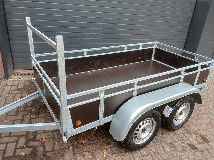 Aanhanger dubbelasser tandemasser 250x130, Auto diversen, Aanhangers en Bagagewagens, Zo goed als nieuw, Ophalen