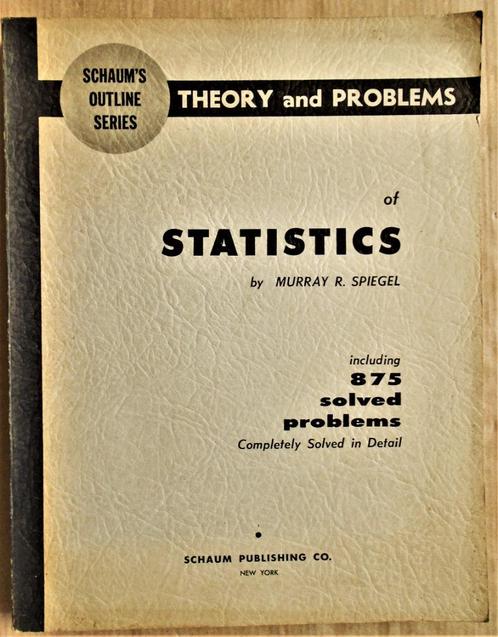 Schaum's Outline of Theory and Problems of Statistics - 1961, Livres, Livres d'étude & Cours, Utilisé, Enseignement supérieur professionnel