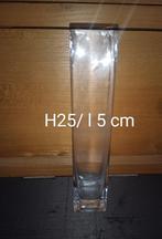 Vase en verre carré, Comme neuf, Enlèvement, Moins de 50 cm, Verre
