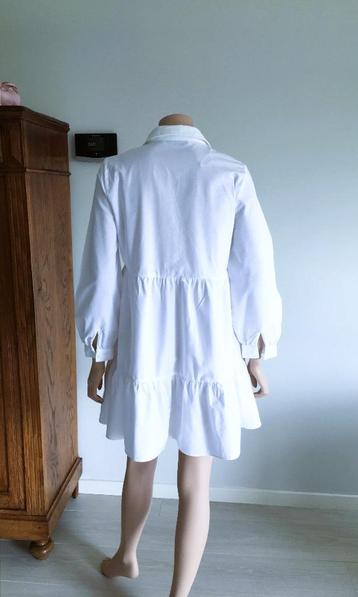 Zara Prachtig kleed, maat S, 100% katoen!, Taille 36 (S), Comme neuf, Longueur genou, Blanc