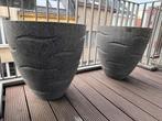 Marmer look fiberstone bloempotten, Tuin en Terras, Bloempotten, Ophalen, Steen, 40 cm of meer, Rond