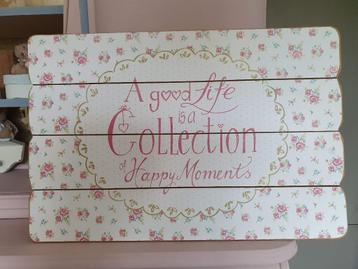 Brocante tekstbord - quote bord - Clayre & Eef - 60 x 40