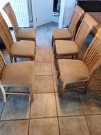 zes massief licht eiken stoelen, Ophalen, Gebruikt, Hout, Landelijk