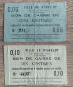 5 + 10 centimes Stavelot 1915 - Noodgeld, Ophalen of Verzenden, Overige soorten, Kunstobject