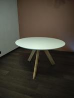 Ronde eettafel 120 cm + 2 stoelen, Huis en Inrichting, Ophalen, Gebruikt, Rond, Tot twee personen