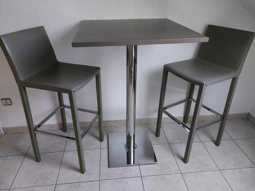 Bartafel met 2 barkrukjes, Huis en Inrichting, Tafels | Eettafels, Zo goed als nieuw, 50 tot 100 cm, 100 tot 150 cm, tot twee personen