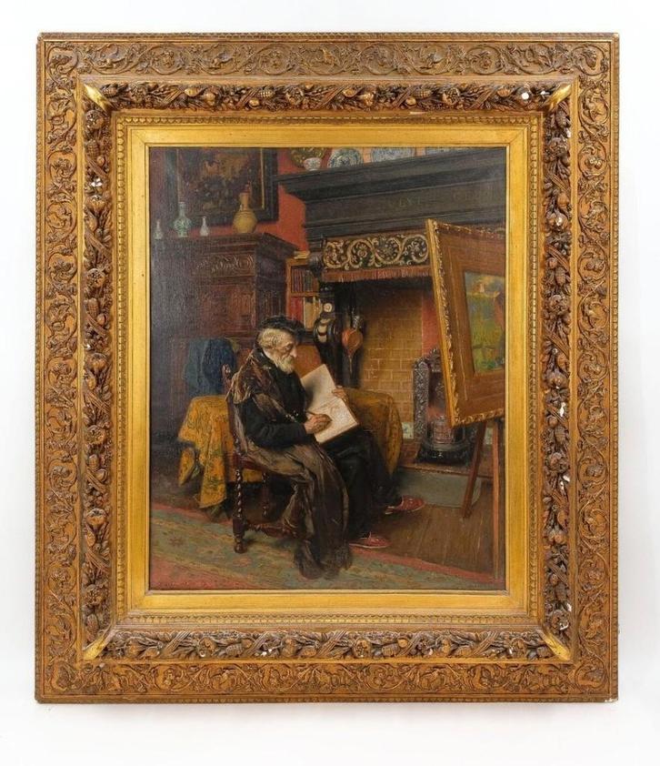 Piet VAN DER OUDERAA (1841–1915) Antiek schilderij op doek, Antiquités & Art, Art | Peinture | Classique, Enlèvement