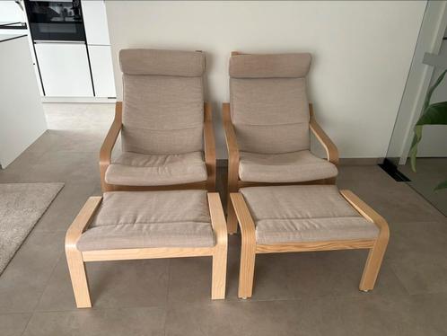 Fauteuil Poang met voetbank. 2 stuks. Zo goed als nieuw., Maison & Meubles, Fauteuils, Comme neuf, Enlèvement