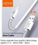 Cable  TYPE C 3.1A vidvie redmi .Samsung. Oppo... promotion., Télécoms, Enlèvement ou Envoi