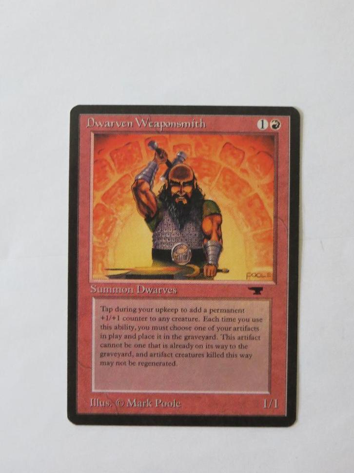 Dwarven Weaponsmith - Antiquities - Magic The Gathering, Hobby en Vrije tijd, Verzamelkaartspellen | Magic the Gathering, Gebruikt