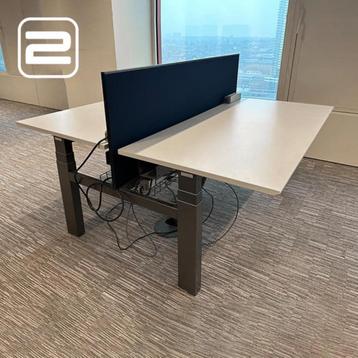 HAWORTH Zit-Sta Dubbele Workbench Elektr Verstelbaar, Enlèvement, Réglable en hauteur, Comme neuf, Bureau