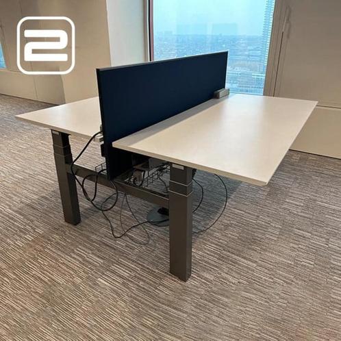HAWORTH Zit-Sta Dubbele Workbench Elektr Verstelbaar, Huis en Inrichting, Bureaus, Zo goed als nieuw, Bureau, Elektrisch, In hoogte verstelbaar