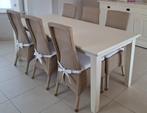 6 eetkamer stoelen, Huis en Inrichting, Stoelen, Ophalen, Gebruikt, Bruin, Riet of Rotan
