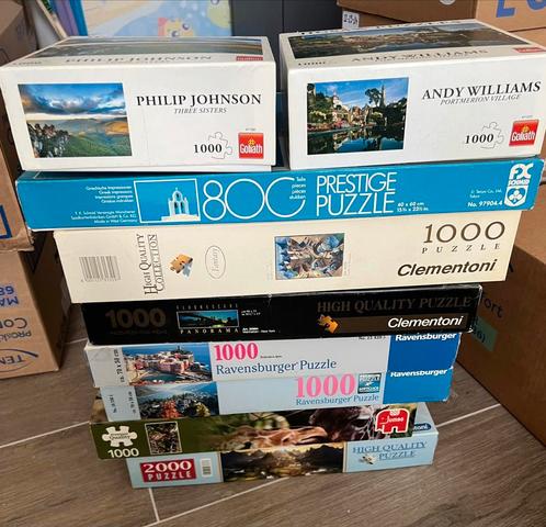 7 puzzels 800/1000/2000stuks, Hobby en Vrije tijd, Denksport en Puzzels, Zo goed als nieuw, Ophalen of Verzenden