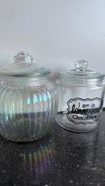 2 glazen snoeppotten in perfecte staat ., Enlèvement ou Envoi, Comme neuf